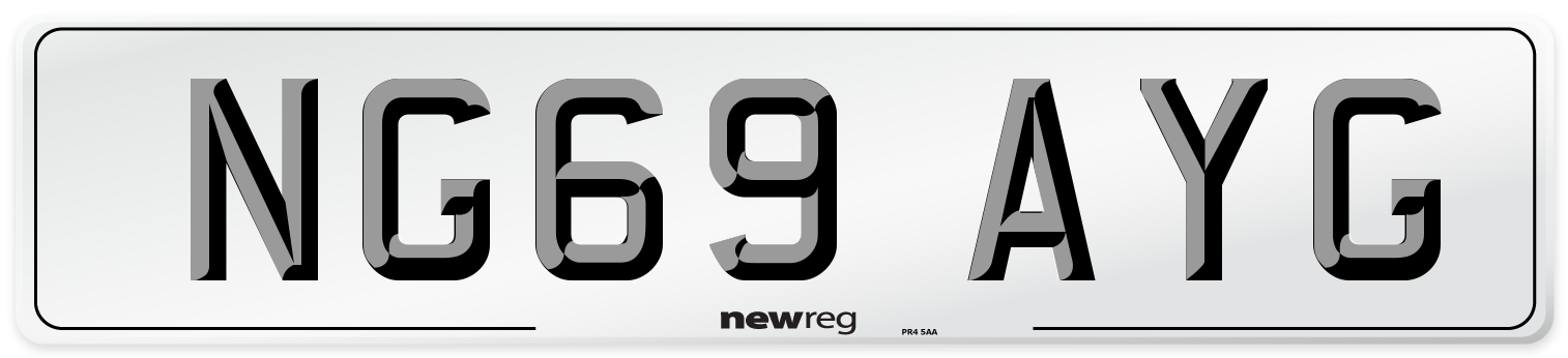 NG69 AYG Number Plate from New Reg